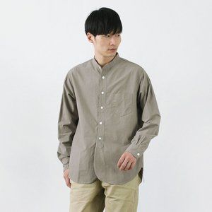 FOB FACTORY Military "Dump Fabric" Band Collar Shirt, Long Sleeves